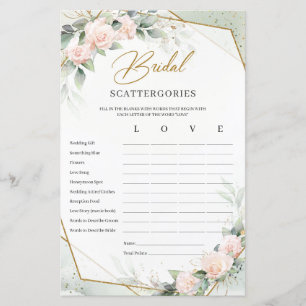 Lámina Juego de Rubor y de oro Green Scattergories Bridal