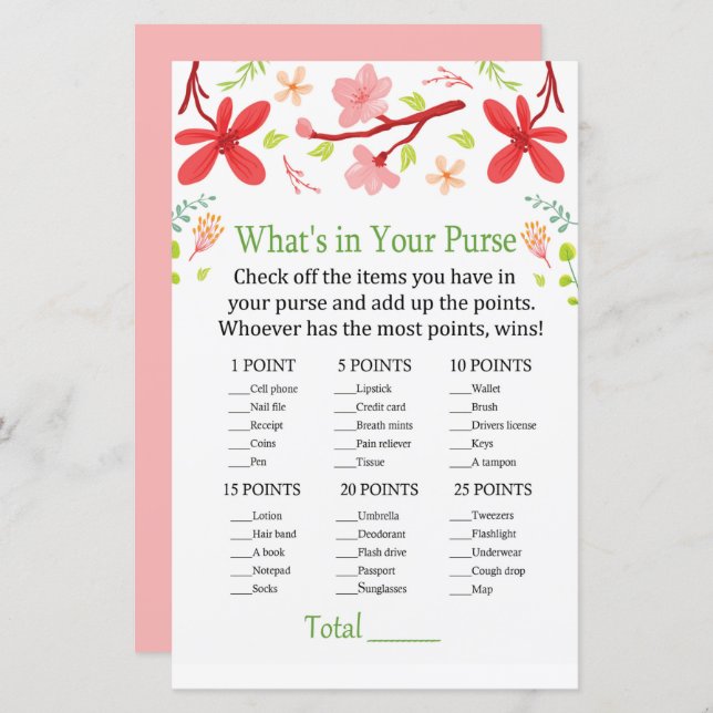 Lámina Juego de Sakura ¿Qué hay en tu bolso? (Anverso / Reverso)