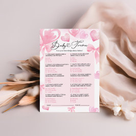 Lámina Juego de San Valentín de Trivia de Baby Shower
