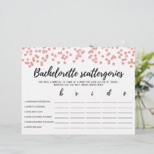 Lámina Juego de Scattergories de soltera editable Bridal