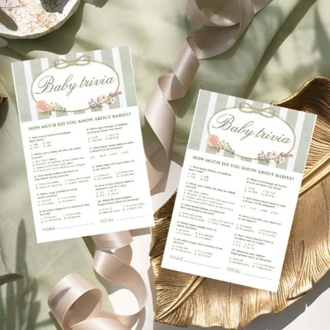 Lámina Juego de Shower de Bebé con Lazo Floral ¿Qué hay e (Subido por el creador)