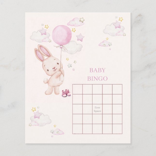 Lámina Juego de shower de bebé niña conejito (Anverso)