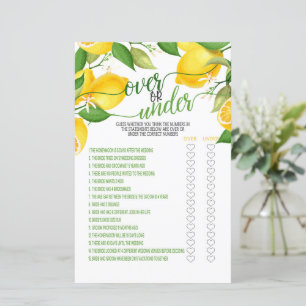 Lámina Juego de Sobre o Debajo - Limón