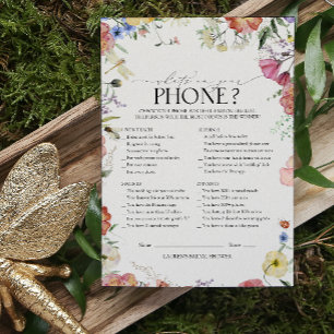 Lámina Juego de teléfono con ducha de novia floral a pres