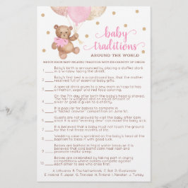Lámina Juego de tradiciones de bebés Juego Baby Shower Te