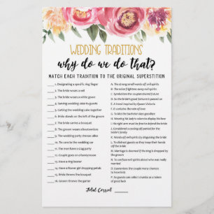 Lámina Juego de tradiciones de boda con respuestas