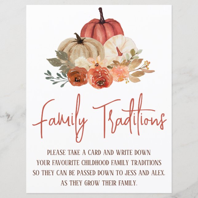 Lámina Juego de tradiciones familiares de Acción de Graci (Anverso)