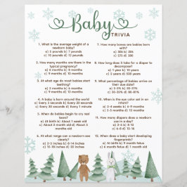 Lámina Juego de Trivia de Bebé con Tema de Bosque Inverna