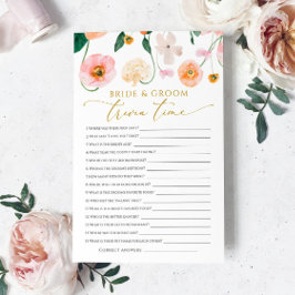 Lámina Juego de Trivia de Flores de Amapola para Novia y 