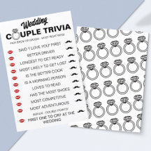 Juego de Trivia de Pareja Boda Divertido - Novia v