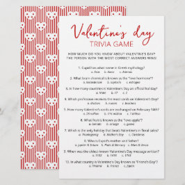 Lámina Juego de Trivia del día de San Valentín con Respue