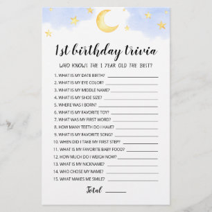 Lámina Juego de trivia editable para cumpleaños 1