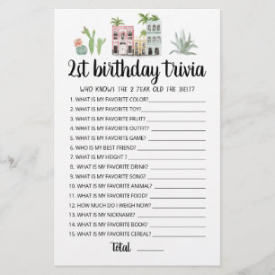 Lámina Juego de trivia editable para cumpleaños 2