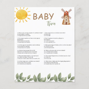 Lámina Juego de Trivia para Baby Shower