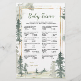 Lámina Juego de Trivia para Bebé Aventura del Bosque Verd