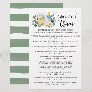 Lámina Juego de Trivia para Bebé Vegetación El bebé está