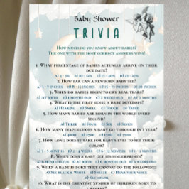 Lámina Juego de trivialidades Baby Shower neutra por géne