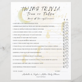Lámina Juego de trivialidades gemelas verdadero o falso