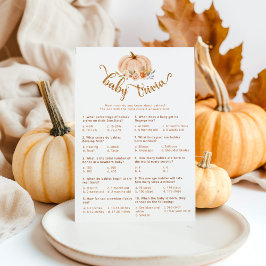 Lámina Juego de trivialidades para bebé con calabaza de o