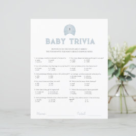Lámina Juego de trivialidades para bebés con ducha de beb