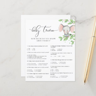 Lámina Juego de trivialidades para bebés del Elefante Azu