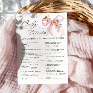 Lámina Juego de trivialidades para bebés florales de colo