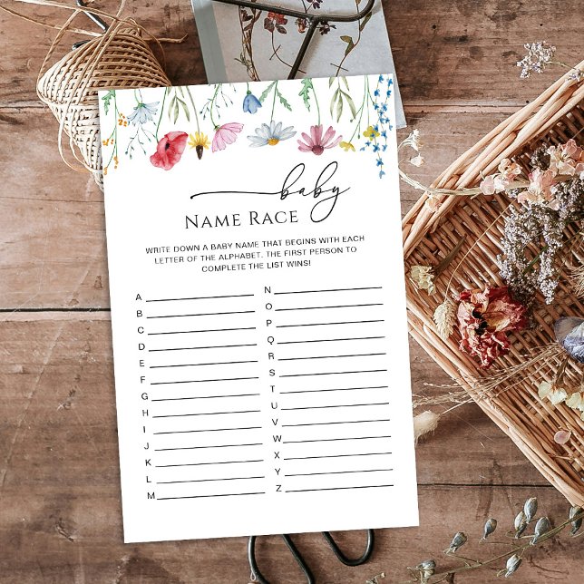 Lámina Juego de Wildflowers Baby Name Race (Subido por el creador)