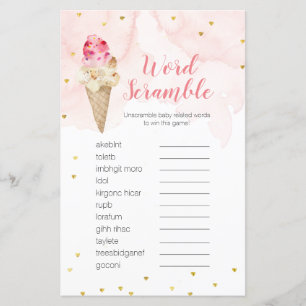 Lámina Juego de Word Scramble Crema rosa Rubor