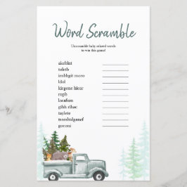 Lámina Juego de Word Scramble Winter Woodland Pine Trees