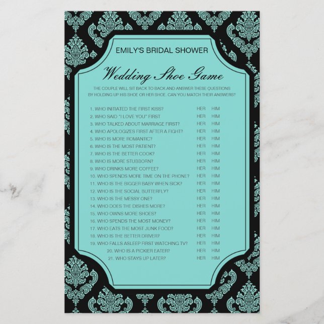 Lámina Juego de zapatos Boda editable juego de casamiento (Anverso)