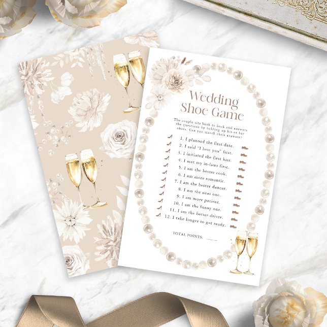 Lámina Juego de Zapatos de Boda (Pearls and Prosecco Wedding Shoe Shower Game
)