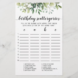 Lámina Juego editable Birday Scattergories