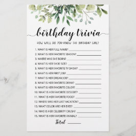 Lámina Juego editable Birday Trivia