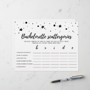 Lámina Juego editable de Bridal Scattergories para desped