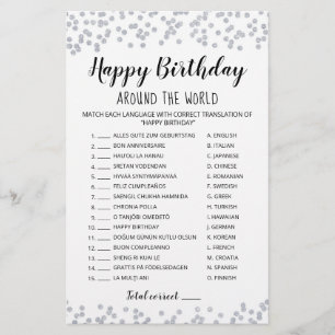 Lámina Juego editable de Feliz Cumpleaños alrededor del m