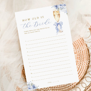 Lámina Juego elegante de lluvia de boda floral azul
