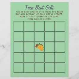 Lámina Juego festivo 🌮 Bingo Baby Shower Taco mexicano