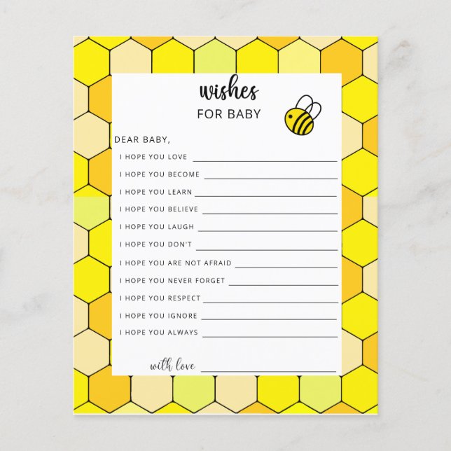 Lámina juego fiesta | deseos de bebé (Anverso)