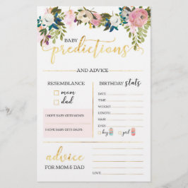 Lámina Juego Floral Baby Shower Predictions