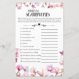 Lámina Juego Floral Bridal Shower Scattergories