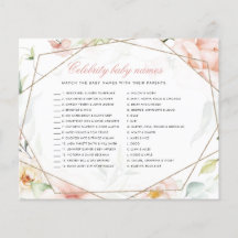 Juego Floral de Baby Shower para Chica de nombres 