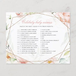 Lámina Juego Floral de Baby Shower para Chica de nombres 