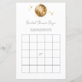 Lámina Juego Golden Retro Disco Bingo Bridal Shower