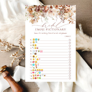 Lámina Juego gráfico de Emoji floral de Boho neutral ruso