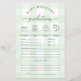 Lámina Juego Green Gingham Baby Predictions