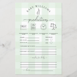 Lámina Juego Green Gingham Bunny Baby Predictions