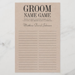 Lámina Juego Groom Name