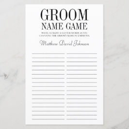 Lámina Juego Groom Name