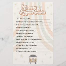 Lámina juego groovy retro de rima para bebés con ducha in