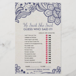 Lámina Juego "He Said She Said"